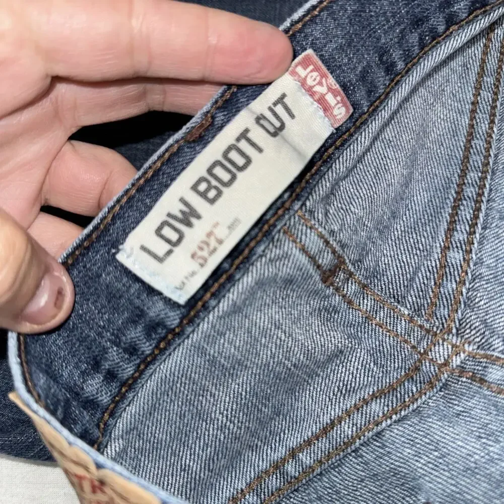 Vintage Levis 527 Low Boot Cut Jeans Mens 32x32 Hemmed To 31x28 Y2K Denim